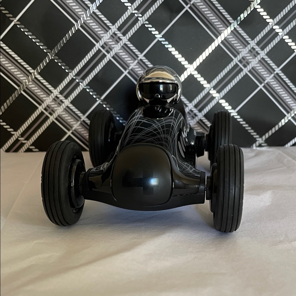 Black Toy Racing Car with Silver Accents